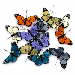 Набор бабочки декоративные с клипсой Астра, 9.5 см